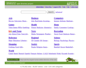 DMOZ mainpage in 2010-12-21