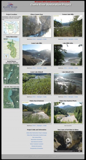 Hi-Res timelapses of the Elwha River Restoration