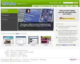 MyBlogLog homepage as at 25 February 2011