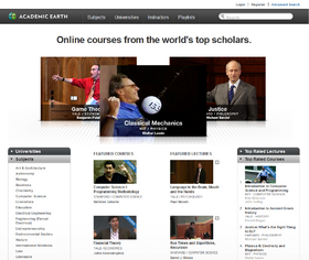 Academic Earth mainpage on 2011-09-22